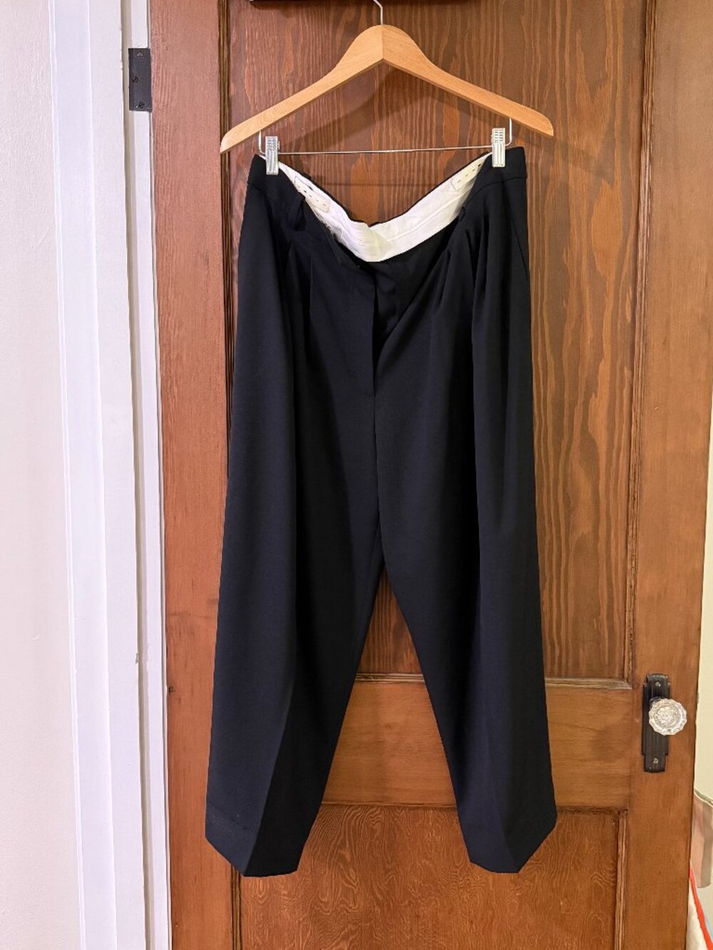COS pleated wool blend cropped trousers